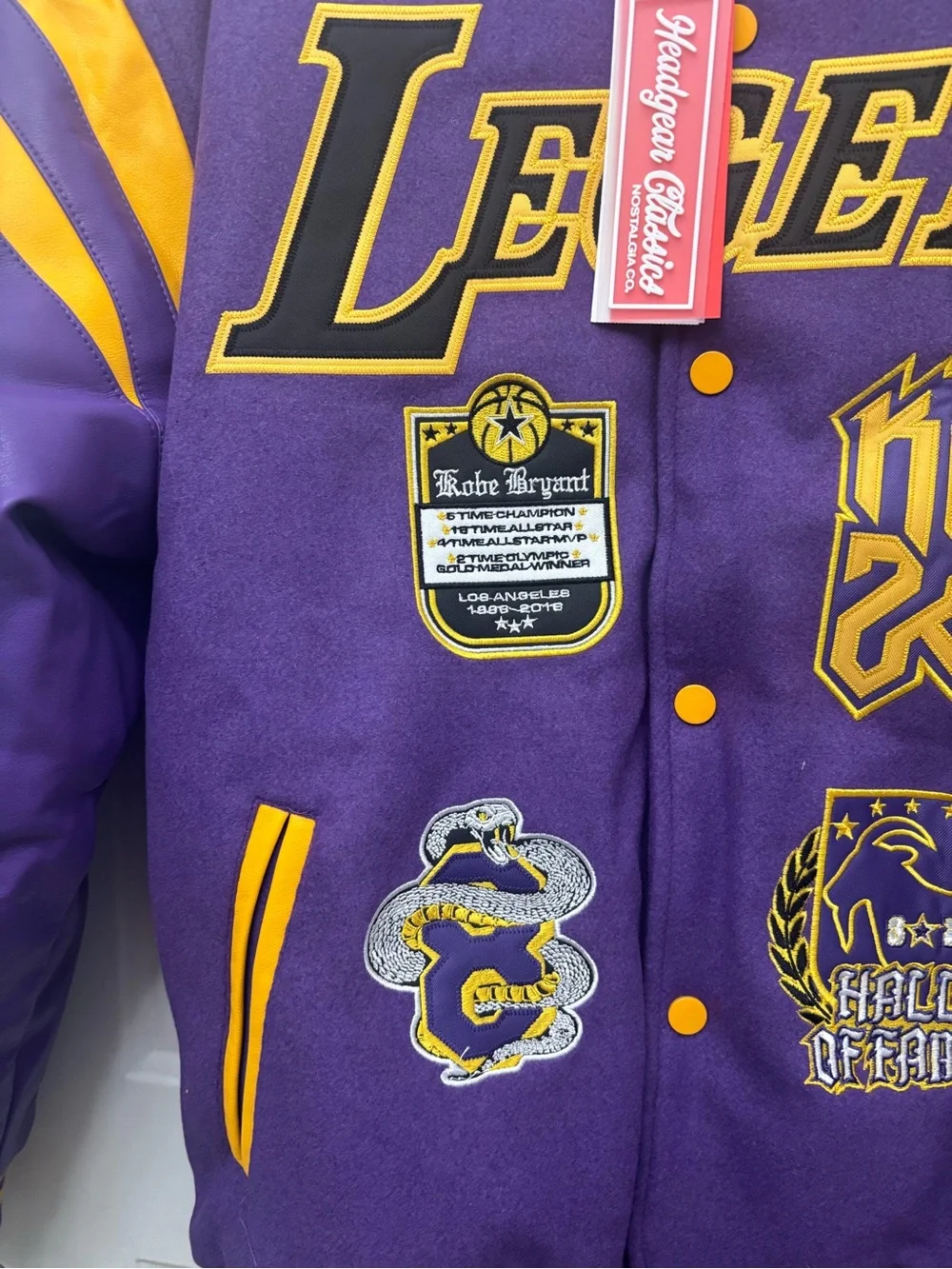 Headgear Classics KB Legend Mamba 24 Varsity Jacket Purple Gold